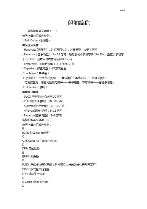 船舶简称