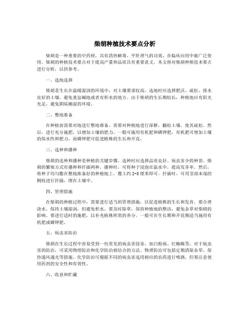 柴胡种植技术要点分析