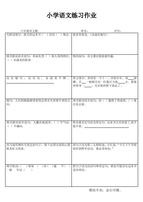 小学六年级语文提高训练I (84)