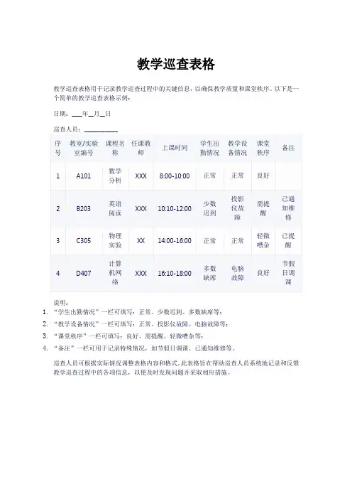 教学巡查表