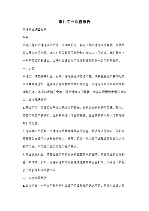 审计专业调查报告