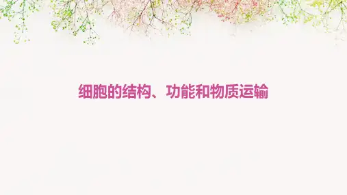 细胞的结构、功能和物质运输