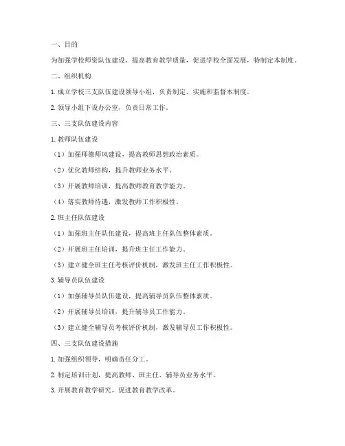 学校三支队伍建设管理制度