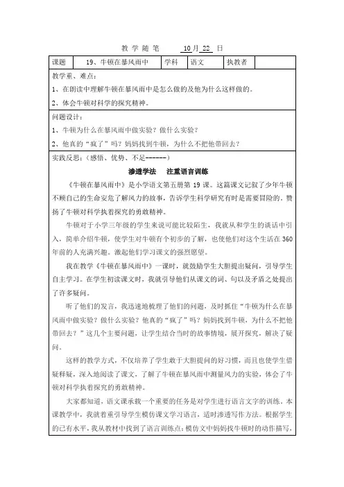 牛顿在暴风雨中