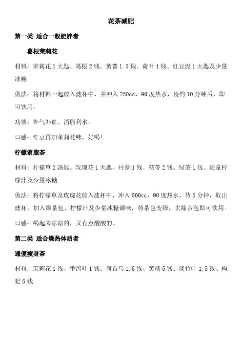 花茶减肥
