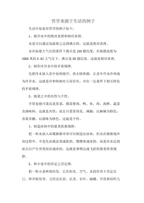 哲学来源于生活的例子