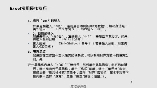 办公软件运用Excel初中级