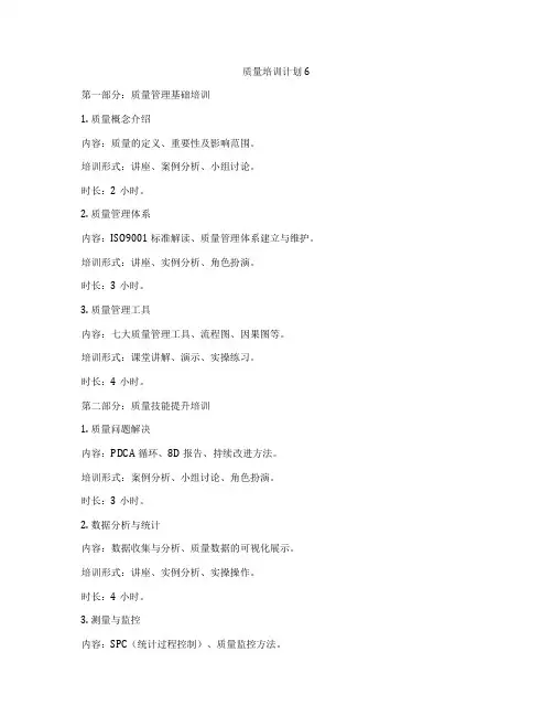 质量培训计划6