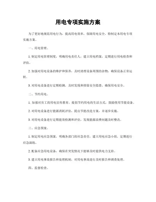 用电专项实施方案