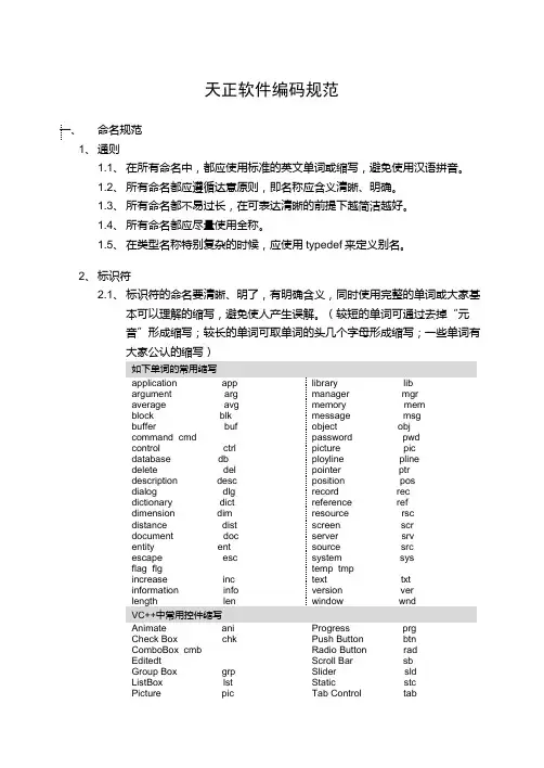 软件编码规范