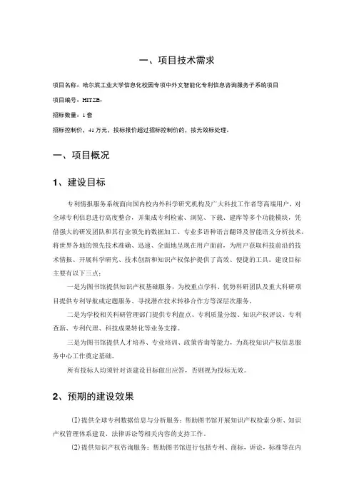 项目技术需求