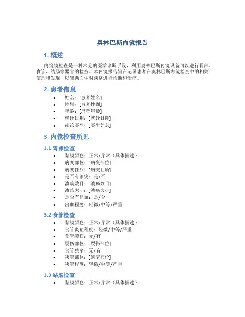 奥林巴斯内镜报告