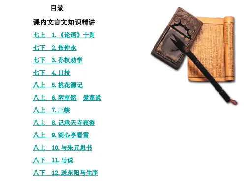 (人教版)中考语文复习必备《文言文知识》ppt(174页)