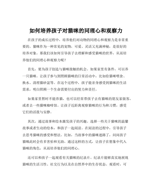 如何培养孩子对猫咪的同理心和观察力