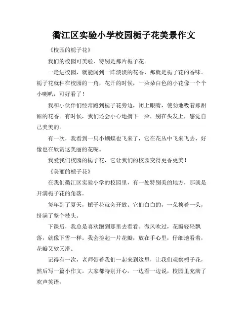 衢江区实验小学校园栀子花美景作文
