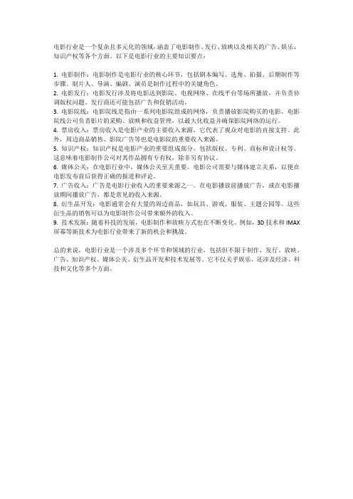 电影行业知识