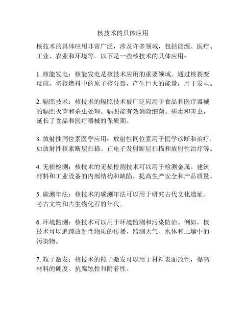 核技术的具体应用