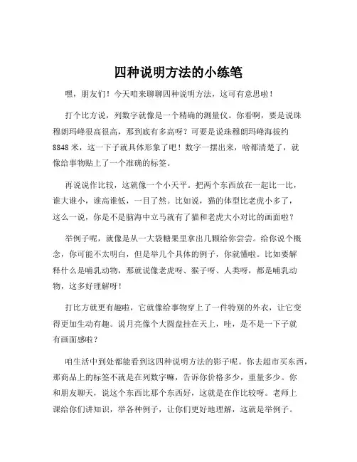 四种说明方法的小练笔