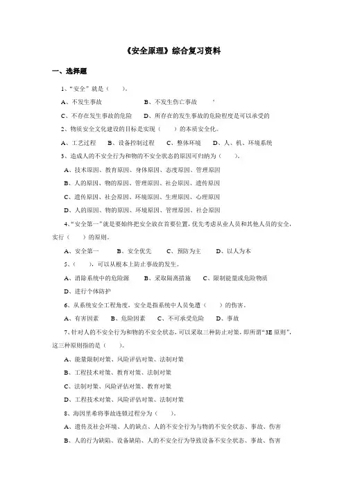安全原理综合复习资料