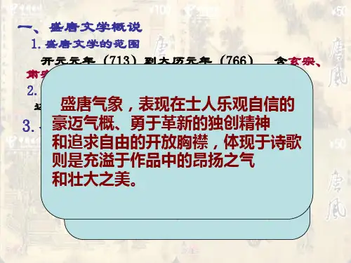 盛唐山水田园诗派与边塞诗派PPT课件