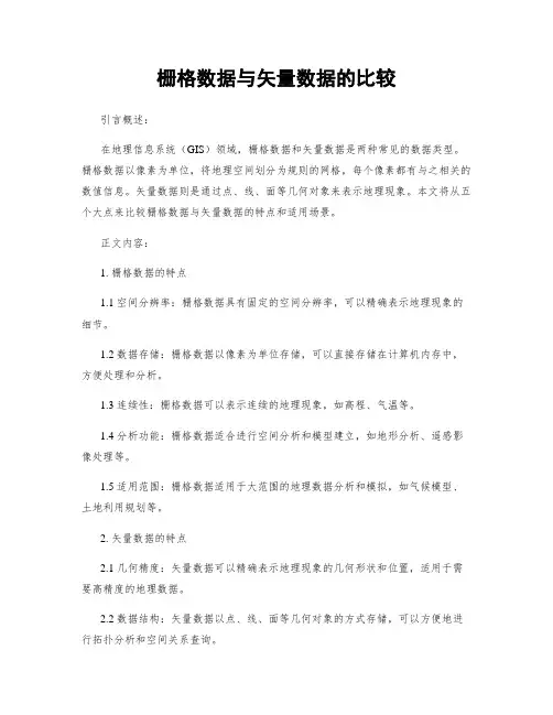 栅格数据与矢量数据的比较