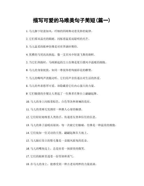 描写可爱的马唯美句子简短(精选2篇)