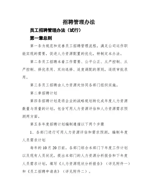 招聘管理办法