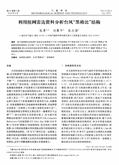 利用组网雷达资料分析台风“黑格比”结构