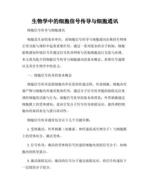 生物学中的细胞信号传导与细胞通讯