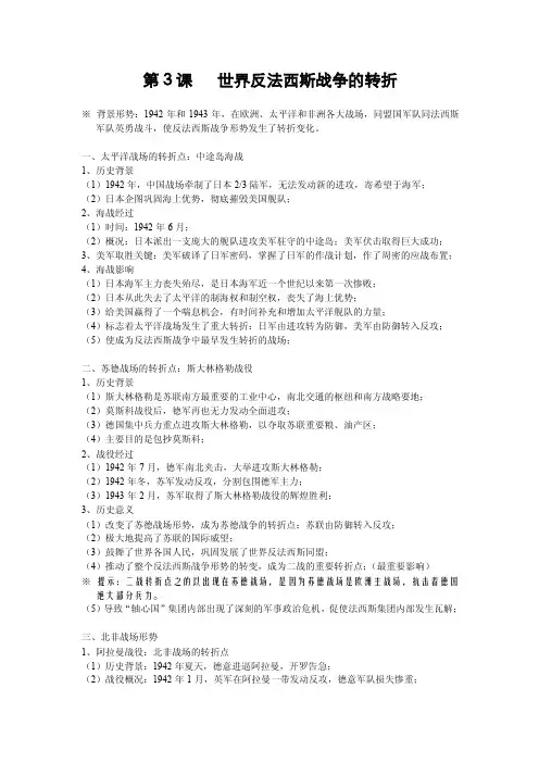 世界反法西斯战争的转折