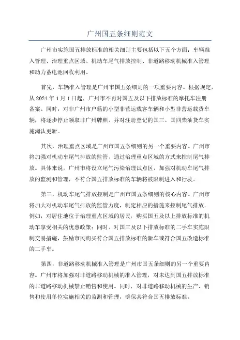 广州国五条细则范文