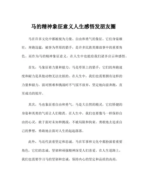 马的精神象征意义人生感悟发朋友圈