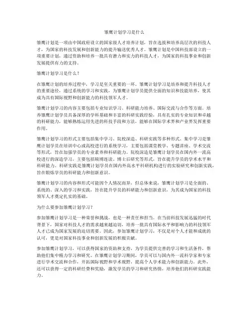 雏鹰计划学习是什么
