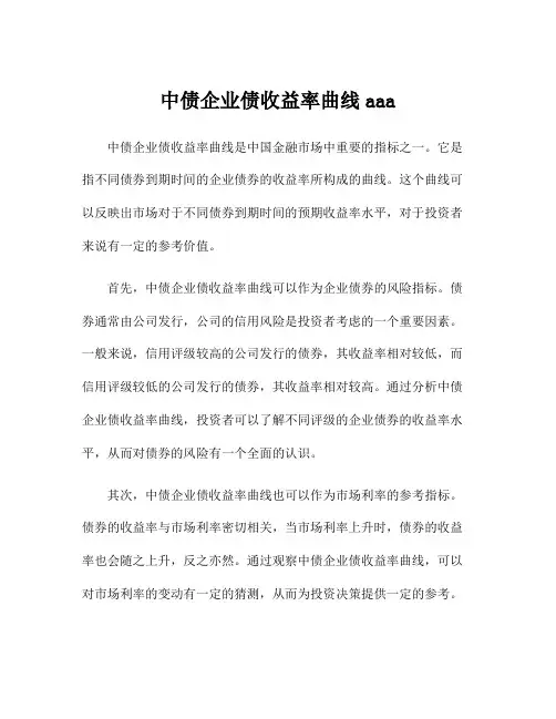 中债企业债收益率曲线aaa