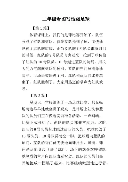二年级看图写话踢足球