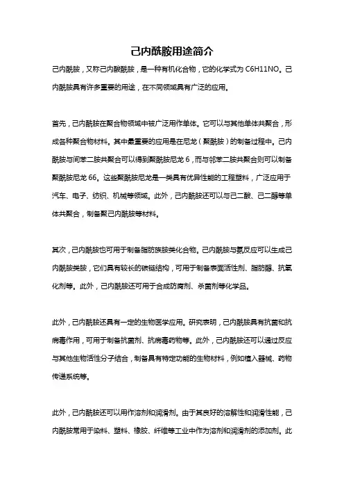 己内酰胺用途简介