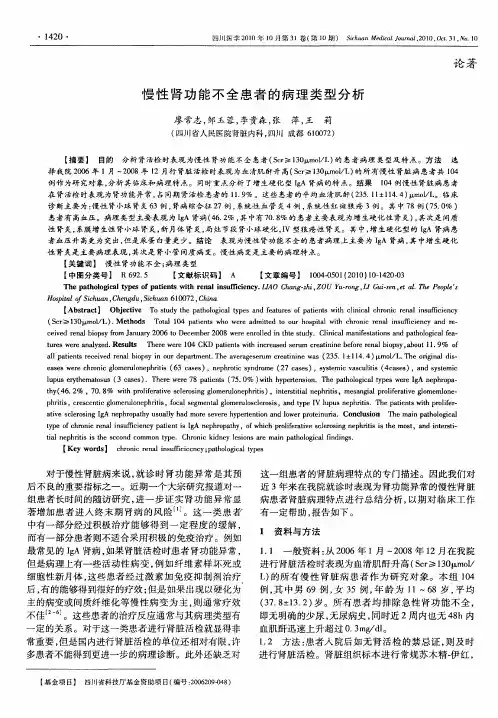 慢性肾功能不全患者的病理类型分析