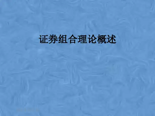 证券组合理论概述