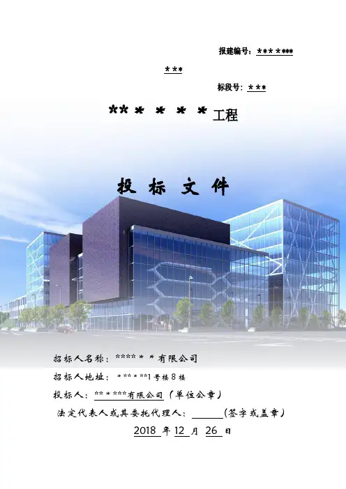 投标文件商务标技术标封面