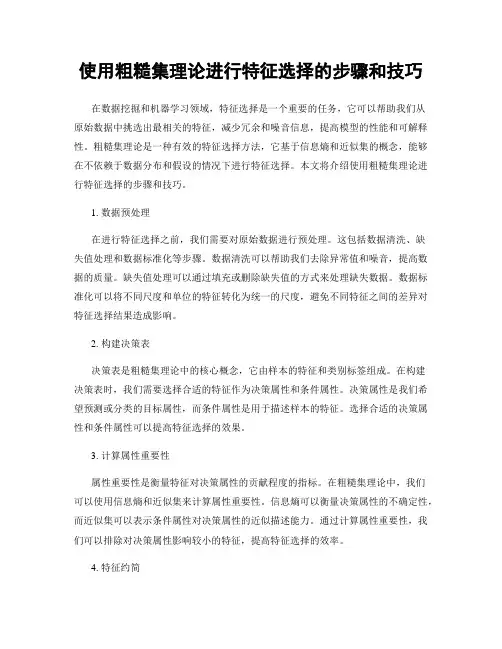 使用粗糙集理论进行特征选择的步骤和技巧