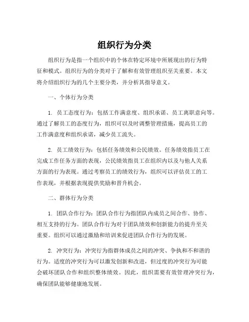 组织行为分类