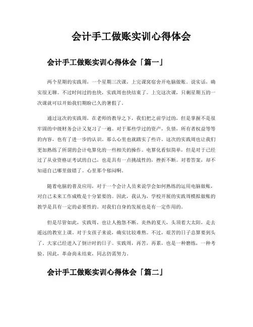 会计手工做账实训心得体会