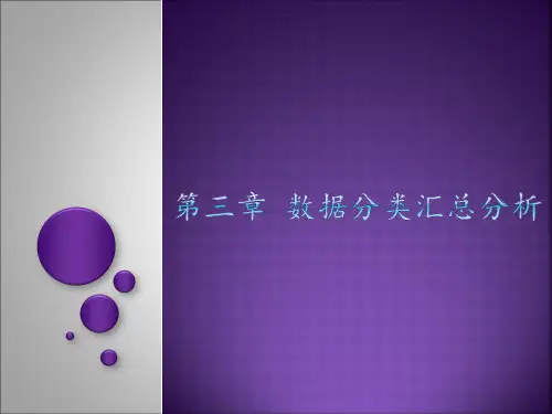 第三章 数据分类汇总分析