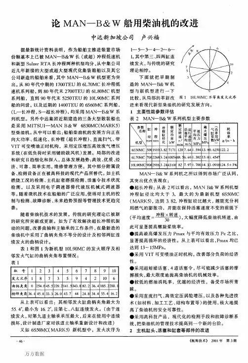 论MANBW船用柴油机的改进