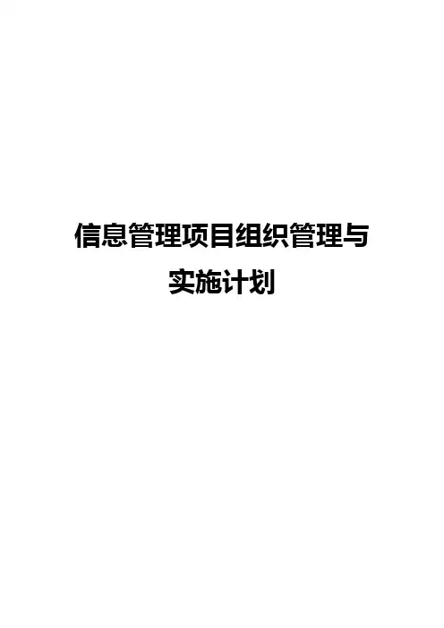 信息管理项目组织管理与实施计划