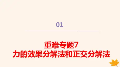 2024学年新教材高中物理第三章力力的效果分解法和正交分解法pptx课件新人教版必修第一册