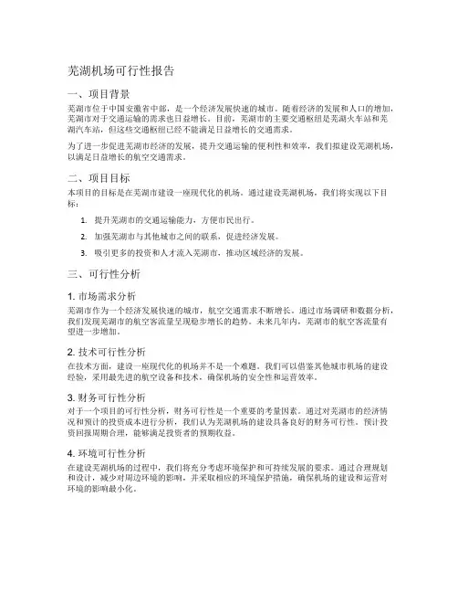 芜湖机场可行性报告