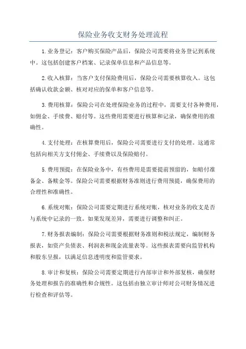 保险业务收支财务处理流程