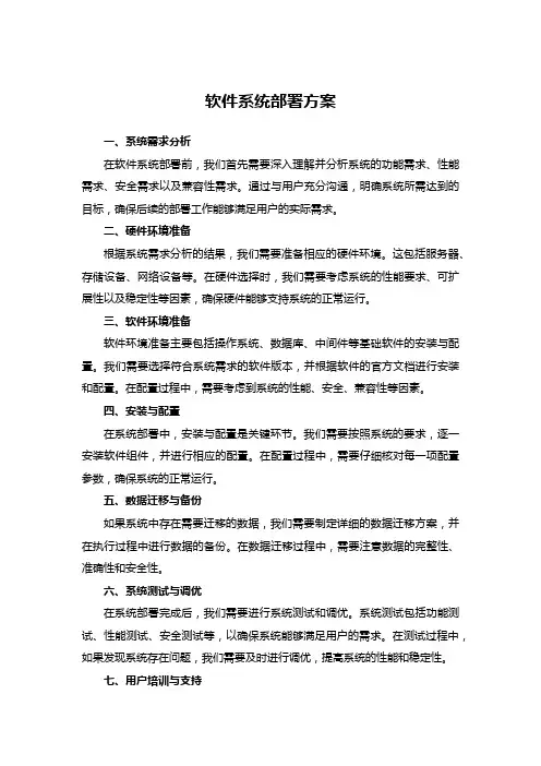 软件系统部署方案