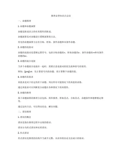 推理必背知识点总结
